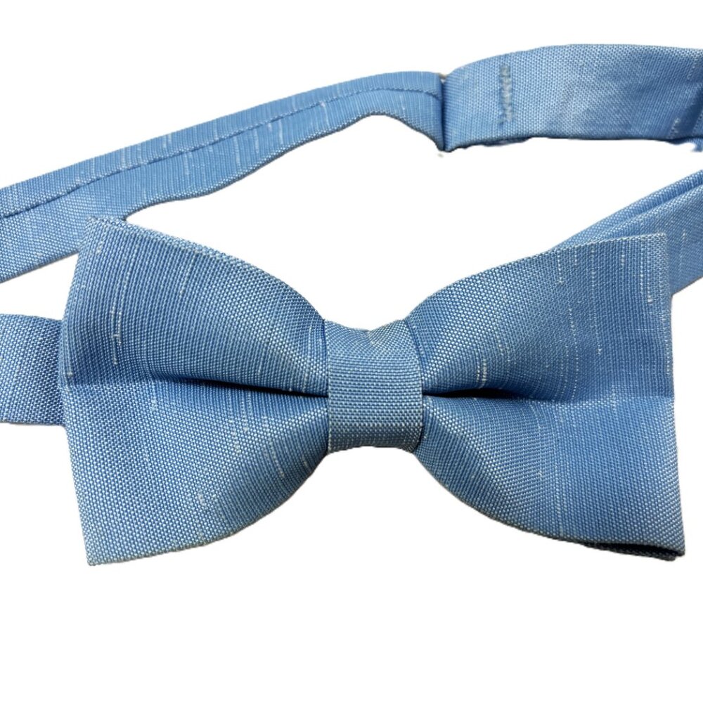 After Six Powder Pastel Blue Bow Tie  Matte Finish Vintage 80's